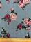 Pink Floral Blue Stripe Print Double Brushed Jersey Knit Fabric By the Yard
